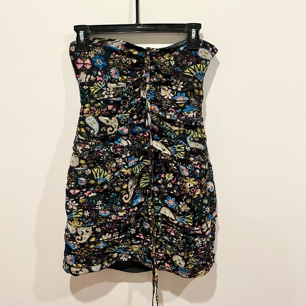 NWOT ZARA Halter Paisley Ruched Dress